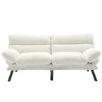 Divanetto letto convertibile COOLMORE in lino/microcamoscio/teddy con piedini in metallo
