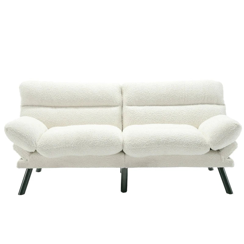 Divanetto letto convertibile COOLMORE in lino/microcamoscio/teddy con piedini in metallo