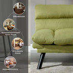 Divanetto letto convertibile COOLMORE in lino/microcamoscio/teddy con piedini in metallo