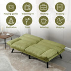 Divanetto letto convertibile COOLMORE in lino/microcamoscio/teddy con piedini in metallo