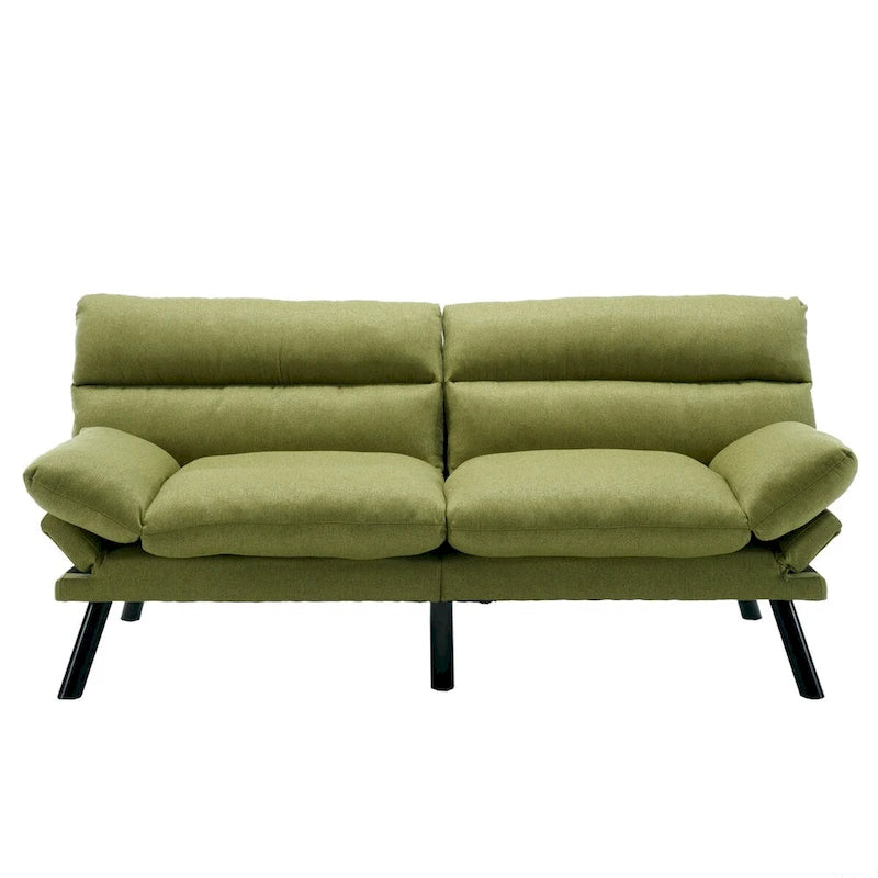 Divanetto letto convertibile COOLMORE in lino/microcamoscio/teddy con piedini in metallo