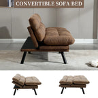 Divanetto letto convertibile COOLMORE in lino/microcamoscio/teddy con piedini in metallo
