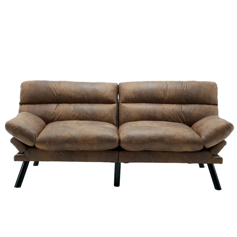 Divanetto letto convertibile COOLMORE in lino/microcamoscio/teddy con piedini in metallo