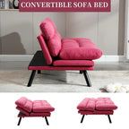 Divanetto letto convertibile COOLMORE in lino/microcamoscio/teddy con piedini in metallo