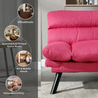 Divanetto letto convertibile COOLMORE in lino/microcamoscio/teddy con piedini in metallo