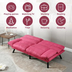 Divanetto letto convertibile COOLMORE in lino/microcamoscio/teddy con piedini in metallo