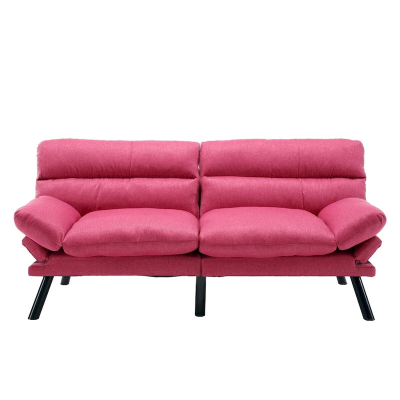 Divanetto letto convertibile COOLMORE in lino/microcamoscio/teddy con piedini in metallo