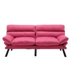 Divanetto letto convertibile COOLMORE in lino/microcamoscio/teddy con piedini in metallo