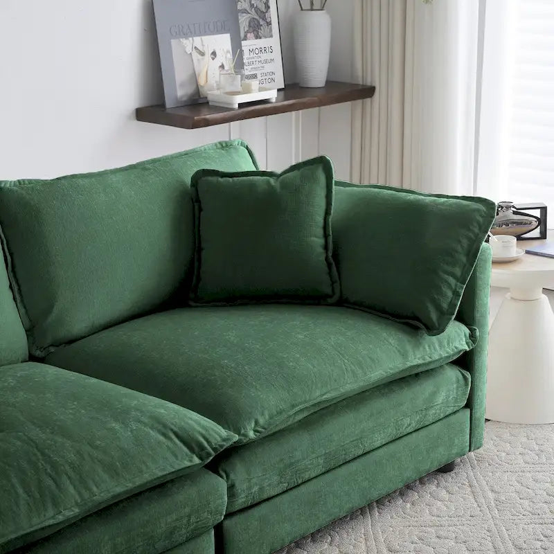 Bez podłokietników, z głębokim siedziskiem, 2-osobowa sofa z tkaniny szenilowej