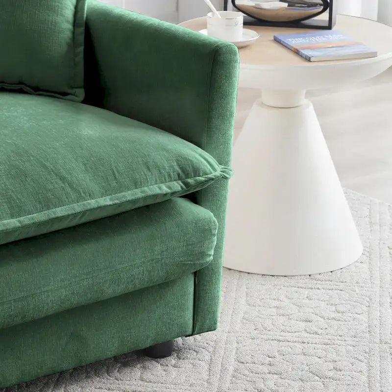 Bez podłokietników, z głębokim siedziskiem, 2-osobowa sofa z tkaniny szenilowej
