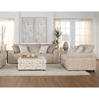 Roundhill Furniture Nason Set aus Sofa, Loveseat und Hocker mit Breitcordbezug