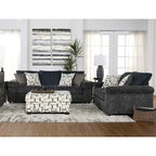 Roundhill Furniture Nason Set aus Sofa, Loveseat und Hocker mit Breitcordbezug