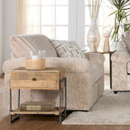 Sofá seccional con chaise y sillón de pana de canal ancho Nason de Roundhill Furniture