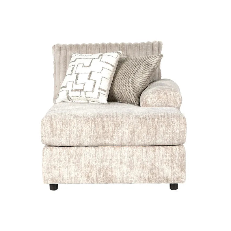 Sofá seccional con chaise y sillón de pana de canal ancho Nason de Roundhill Furniture