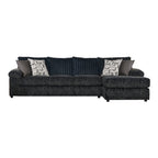 Sofá seccional con chaise y sillón de pana de canal ancho Nason de Roundhill Furniture