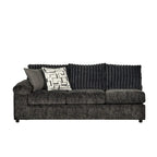 Sofá seccional con chaise y sillón de pana de canal ancho Nason de Roundhill Furniture