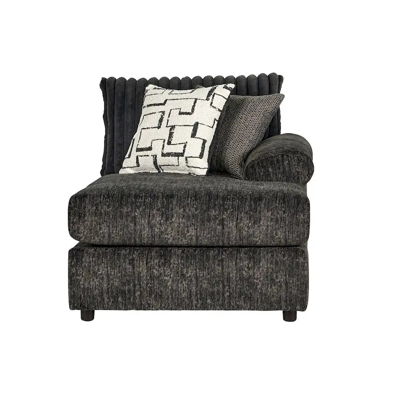 Sofá seccional con chaise y sillón de pana de canal ancho Nason de Roundhill Furniture
