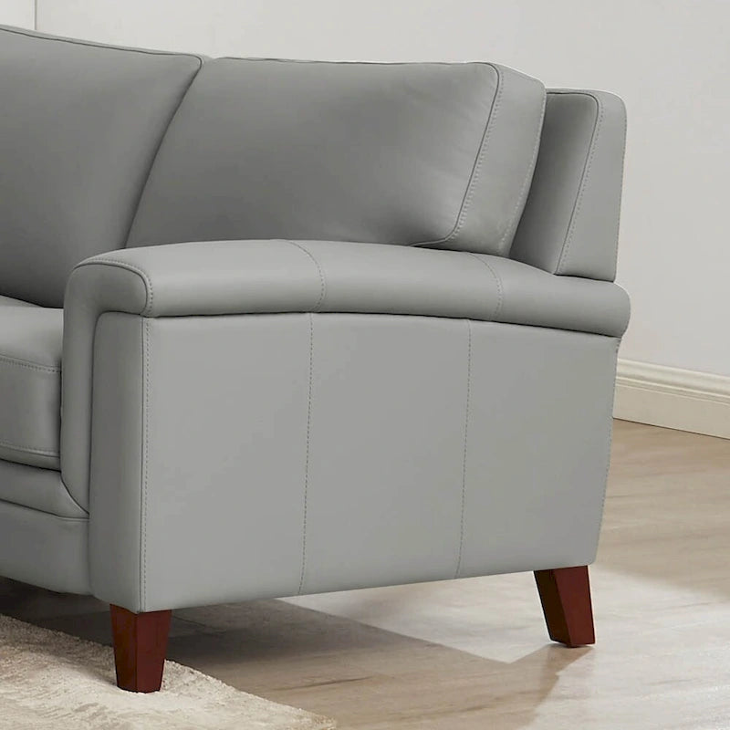 Conjunto Hydeline Westcott de sofá y sillón de cuero de grano superior con espuma viscoelástica y muelles