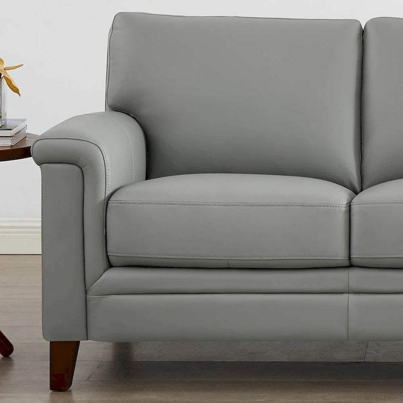 Conjunto Hydeline Westcott de sofá y sillón de cuero de grano superior con espuma viscoelástica y muelles
