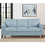 Conjunto Hydeline Westcott de sofá y sillón de cuero de grano superior con espuma viscoelástica y muelles