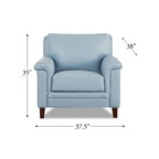 Conjunto Hydeline Westcott de sofá y sillón de cuero de grano superior con espuma viscoelástica y muelles
