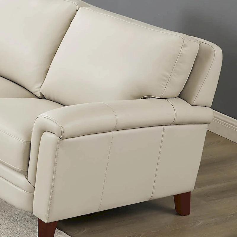 Conjunto Hydeline Westcott de sofá y sillón de cuero de grano superior con espuma viscoelástica y muelles