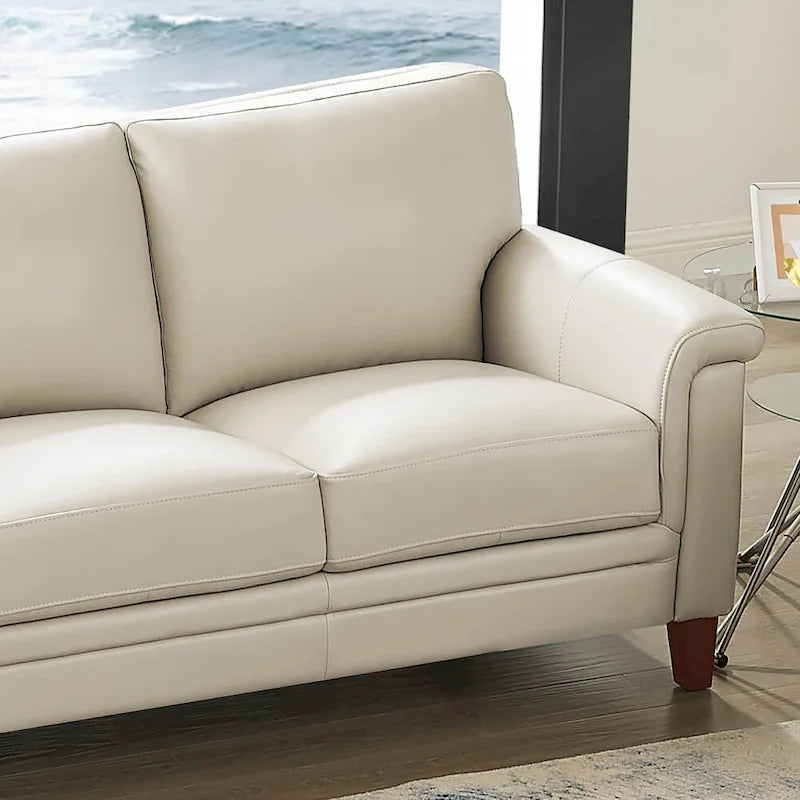 Conjunto Hydeline Westcott de sofá y sillón de cuero de grano superior con espuma viscoelástica y muelles