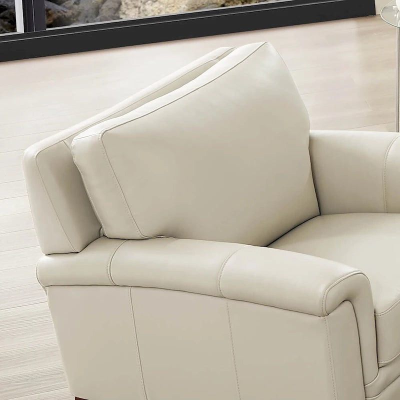 Conjunto Hydeline Westcott de sofá y sillón de cuero de grano superior con espuma viscoelástica y muelles