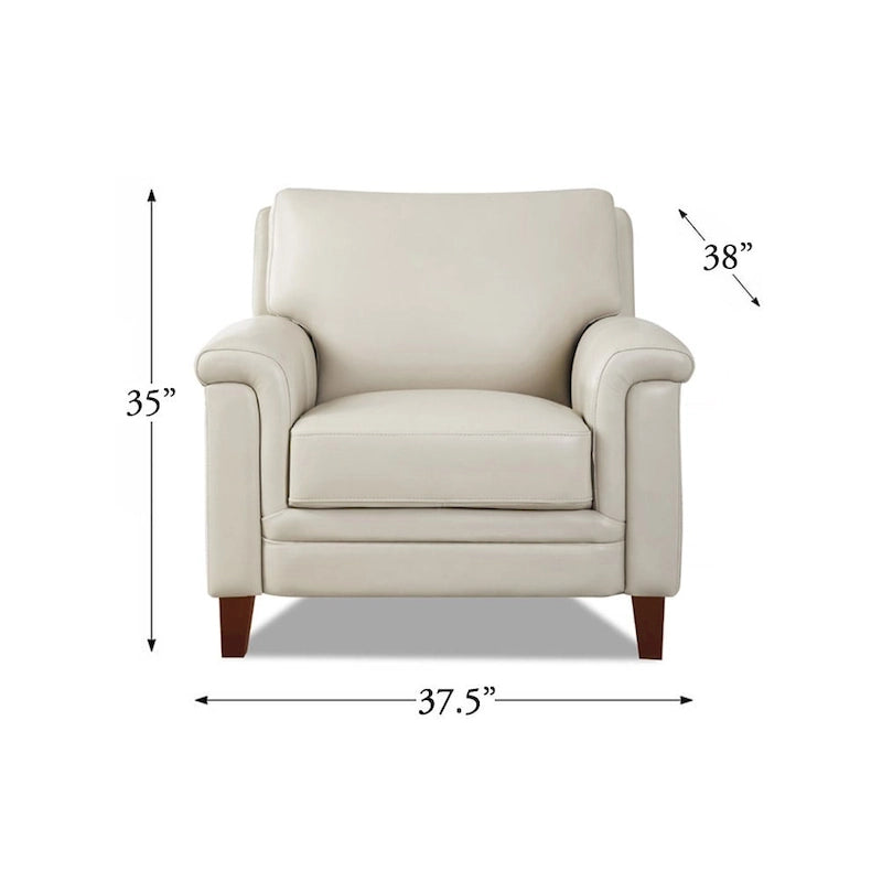 Conjunto Hydeline Westcott de sofá y sillón de cuero de grano superior con espuma viscoelástica y muelles
