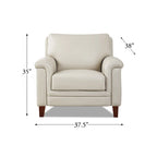 Conjunto Hydeline Westcott de sofá y sillón de cuero de grano superior con espuma viscoelástica y muelles