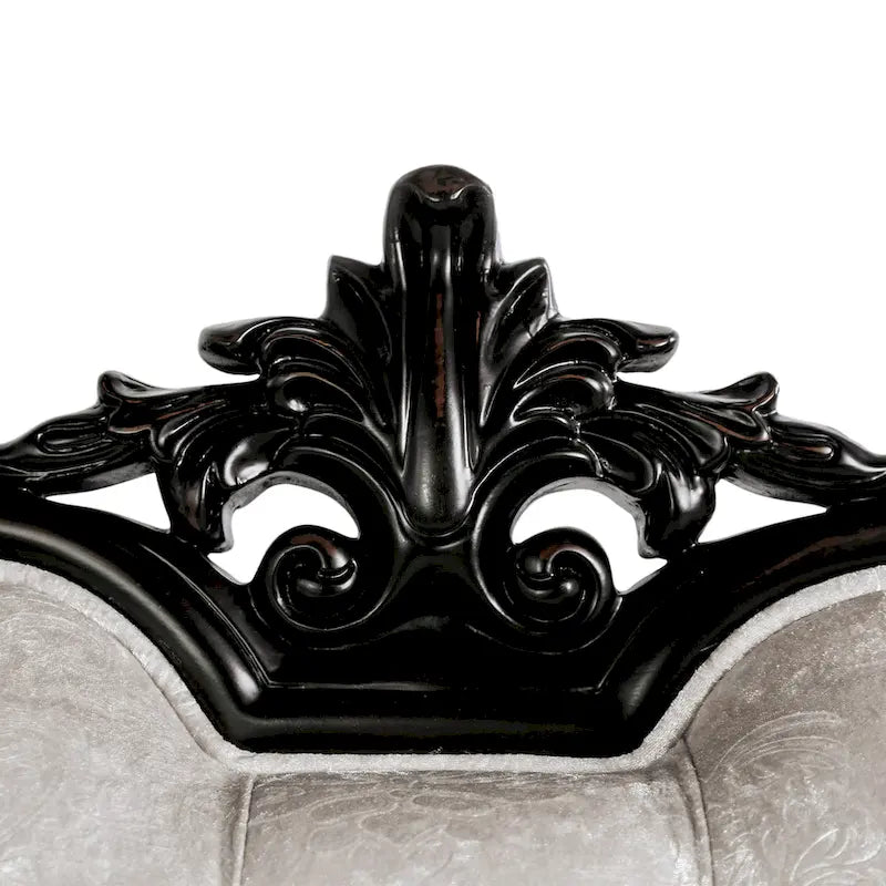 Tradycyjna dwuosobowa sofa Furniture of America Clarissa z pikowanym guzikami oparciem i poduszką dekoracyjną