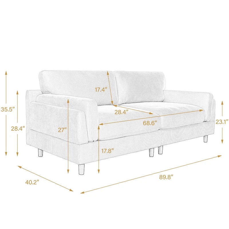 90 inch diepe comfortabele bank voor de woonkamer