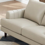 Divanetto Ivy Living Cassia in pelle pieno fiore con piume, memory foam e molle