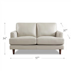 Divanetto Ivy Living Cassia in pelle pieno fiore con piume, memory foam e molle