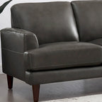 Divanetto Ivy Living Cassia in pelle pieno fiore con piume, memory foam e molle