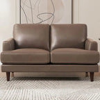 Divanetto Ivy Living Cassia in pelle pieno fiore con piume, memory foam e molle