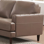 Divanetto Ivy Living Cassia in pelle pieno fiore con piume, memory foam e molle
