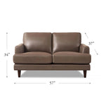 Divanetto Ivy Living Cassia in pelle pieno fiore con piume, memory foam e molle