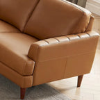 Divanetto Ivy Living Cassia in pelle pieno fiore con piume, memory foam e molle