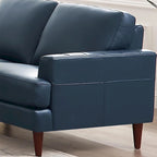 Divanetto Ivy Living Cassia in pelle pieno fiore con piume, memory foam e molle