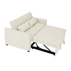 Nowoczesna welwetowa sofa dwuosobowa z wysuwanym łóżkiem, rozkładana 3 w 1 do salonu