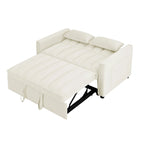 Nowoczesna welwetowa sofa dwuosobowa z wysuwanym łóżkiem, rozkładana 3 w 1 do salonu