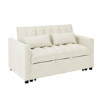 Nowoczesna welwetowa sofa dwuosobowa z wysuwanym łóżkiem, rozkładana 3 w 1 do salonu
