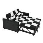 Nowoczesna welwetowa sofa dwuosobowa z wysuwanym łóżkiem, rozkładana 3 w 1 do salonu