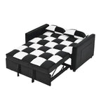 Nowoczesna welwetowa sofa dwuosobowa z wysuwanym łóżkiem, rozkładana 3 w 1 do salonu