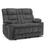 MCombo elektrischer Loveseat-Sessel, elektrisch verstellbares Loveseat-Sofa mit Wärme- und Vibrationsfunktion, Getränkehaltern und USB-Ladeanschlüssen RS6314