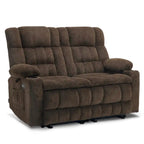 MCombo elektrischer Loveseat-Sessel, elektrisch verstellbares Loveseat-Sofa mit Wärme- und Vibrationsfunktion, Getränkehaltern und USB-Ladeanschlüssen RS6314