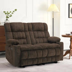 MCombo elektrischer Loveseat-Sessel, elektrisch verstellbares Loveseat-Sofa mit Wärme- und Vibrationsfunktion, Getränkehaltern und USB-Ladeanschlüssen RS6314