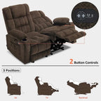 MCombo elektrischer Loveseat-Sessel, elektrisch verstellbares Loveseat-Sofa mit Wärme- und Vibrationsfunktion, Getränkehaltern und USB-Ladeanschlüssen RS6314