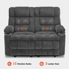 MCombo elektrischer Loveseat-Sessel, elektrisch verstellbares Loveseat-Sofa mit Wärme- und Vibrationsfunktion, Getränkehaltern und USB-Ladeanschlüssen RS6314